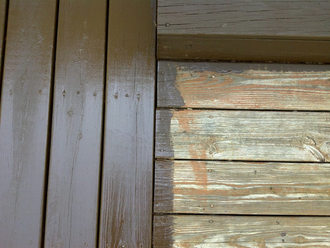 Red Truck Painting deck staining project